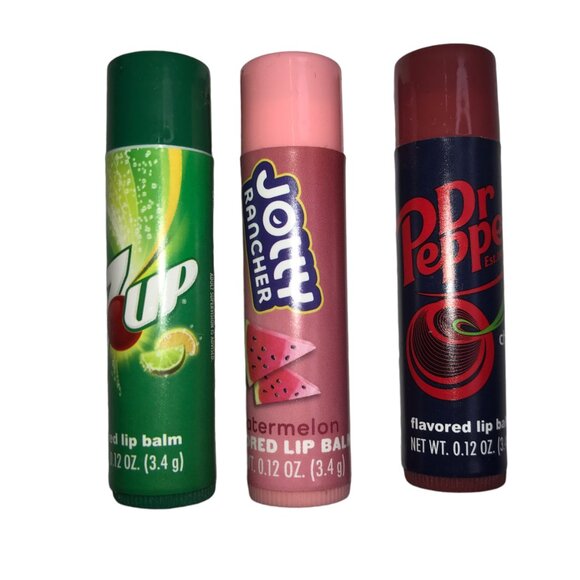 NEW Set of 3 Lip Balm: 7-Up, Jolly Rancher, and Dr. Pepper flavors - Picture 3 of 3